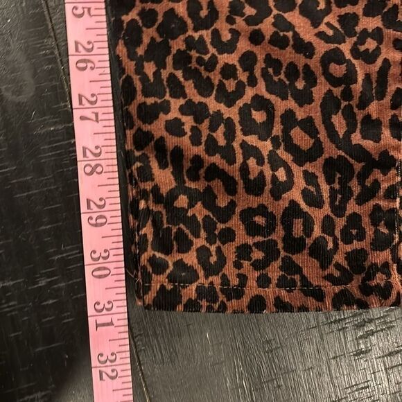 Loft Brown Corduroy Leopard Animal Print High Rise Waist Skinny Jeans Size 2​​​ - Picture 12 of 12